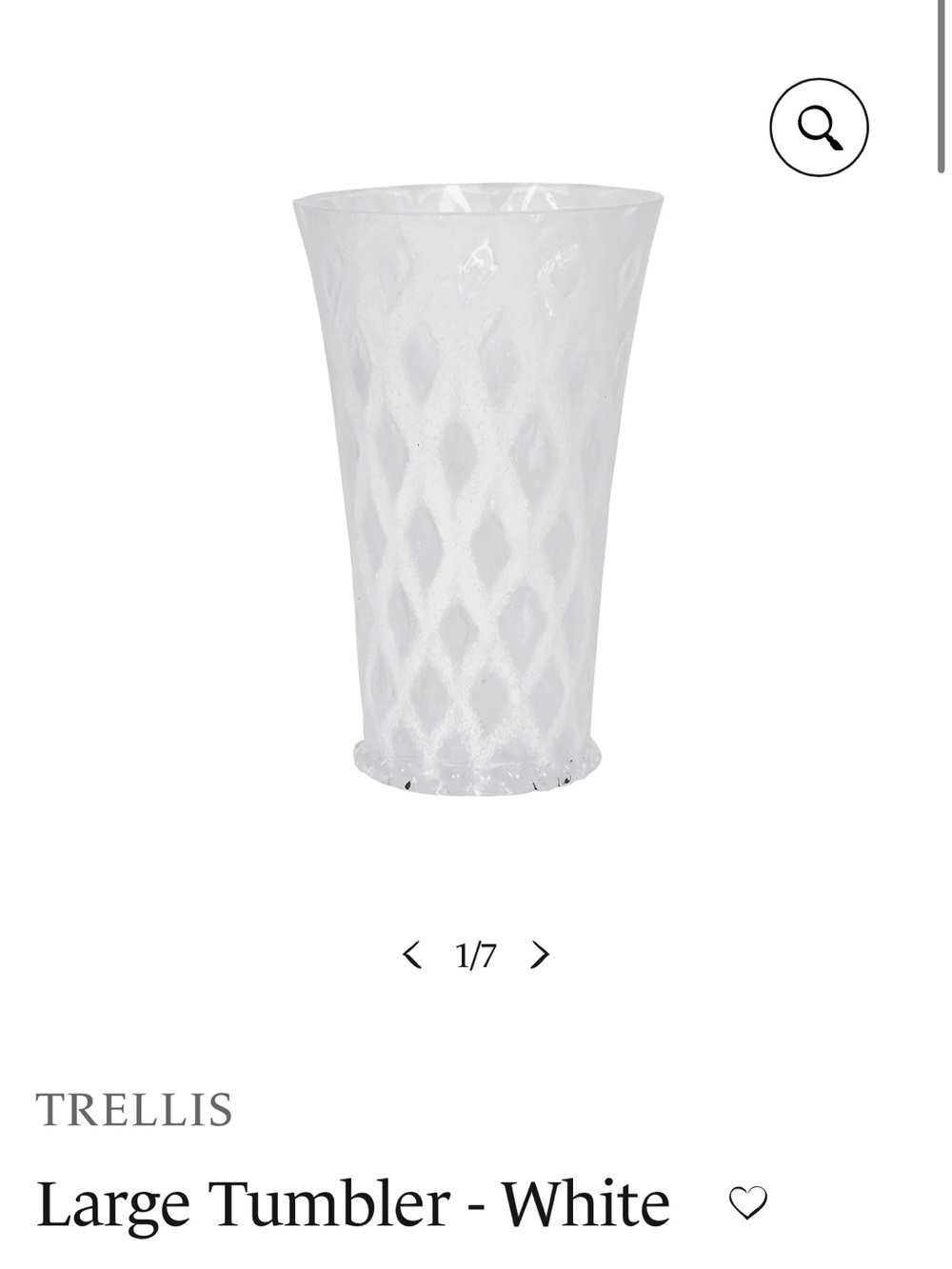 Juliska white tumbler